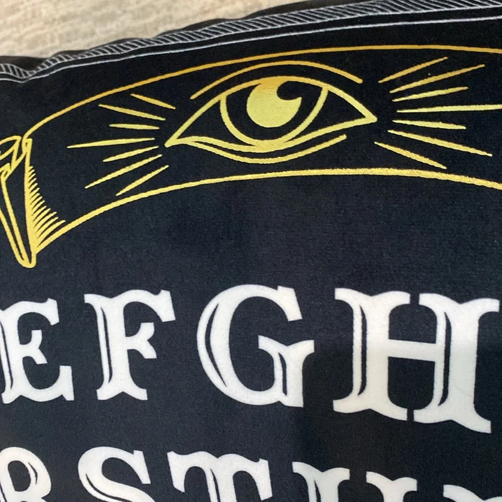 NWOT Cynthia Rowley Curious Ouija Halloween Black Cushion Pillow “PRICE IS FIRM